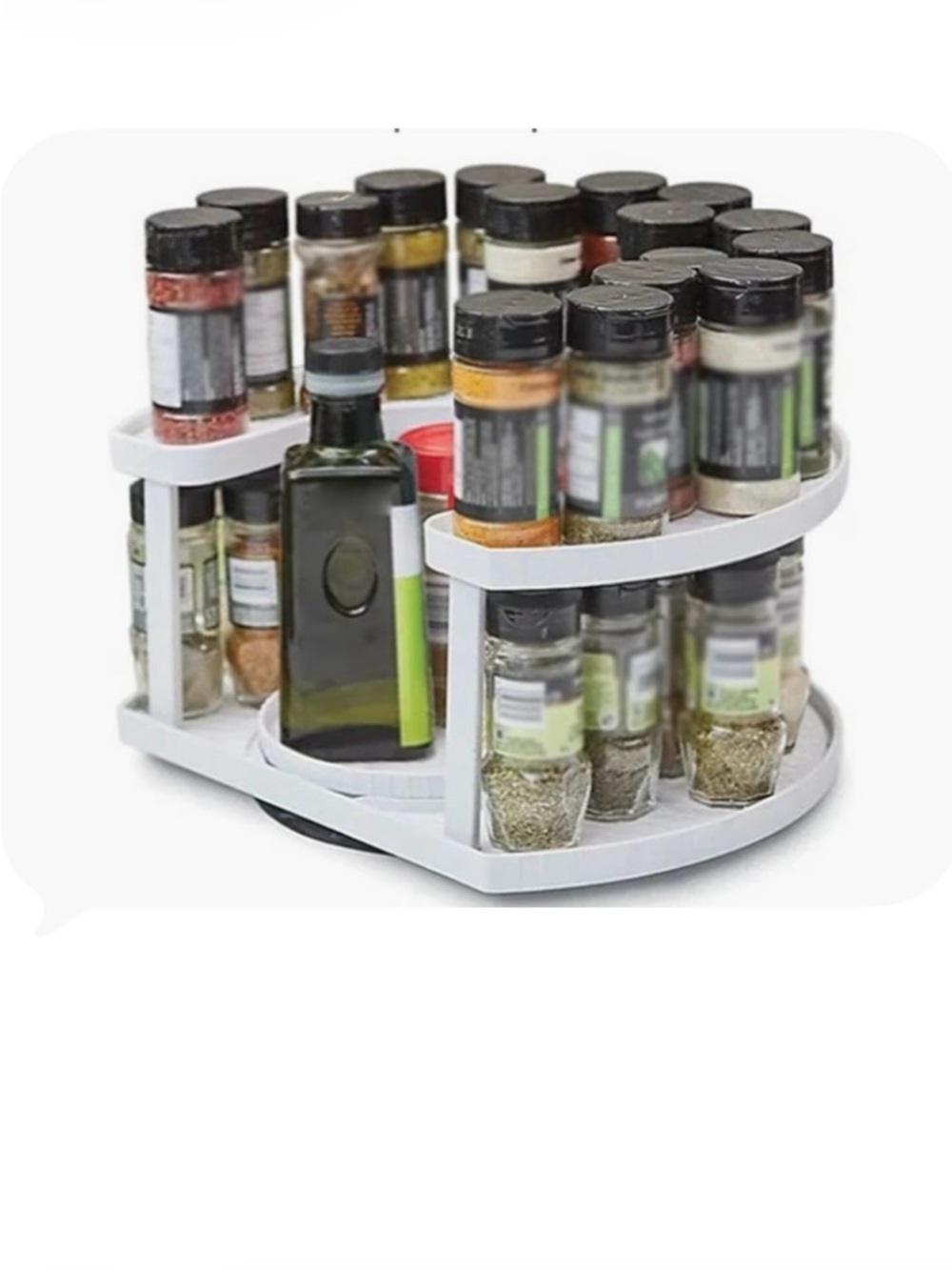 360 Degree Rotating Spice Rack Seasoning Organizer Rack Multi Use Anti Slip - Picture 4 of 4